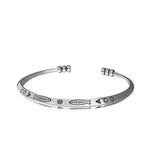925 Silver Plated Fish Pattern Cuff Bracelet Adjustable Bangle