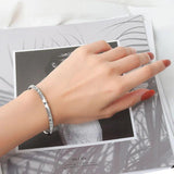 925 Silver Plated Fish Pattern Cuff Bracelet Adjustable Bangle