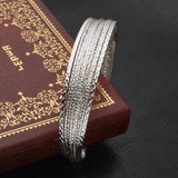 Silver Anniversary Bangles & Bracelet Set, Women's Party Jewelry