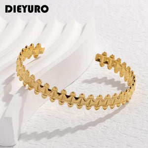 316L Stainless Steel Irregular Cuff Bracelet for Women - Non-fading Jewelry