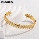 316L Stainless Steel Irregular Cuff Bracelet for Women - Non-fading Jewelry