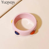 Colorful Wide Resin Bracelet for Women