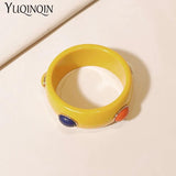 Colorful Wide Resin Bracelet for Women