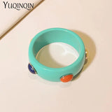 Colorful Wide Resin Bracelet for Women