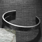 Punk Men Oxidized Steel Cuff Bracelet Bangle - Valentines Gift