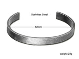 Punk Men Oxidized Steel Cuff Bracelet Bangle - Valentines Gift