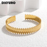 316L Stainless Steel Irregular Cuff Bracelet For Women Girl