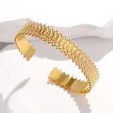 316L Stainless Steel Irregular Cuff Bracelet For Women Girl