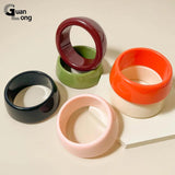 GongLong Wide Cuff Bangle Bracelet Minimalist Acrylic Charm Indian Jewelry