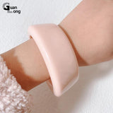 GongLong Wide Cuff Bangle Bracelet Minimalist Acrylic Charm Indian Jewelry