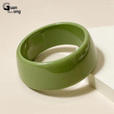 GongLong Wide Cuff Bangle Bracelet Minimalist Acrylic Charm Indian Jewelry