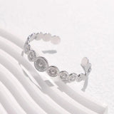 316L Stainless Steel Round Retro Adjustable Bangle For Women Girl Cuff Bracelet