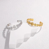316L Stainless Steel Round Retro Adjustable Bangle For Women Girl Cuff Bracelet
