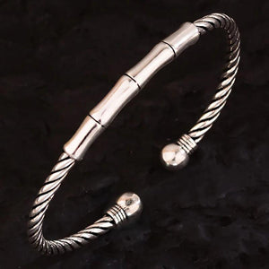 Foxanry Minimalist Thai Silver Bracelet for Women Couples