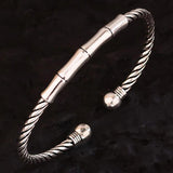 Foxanry Minimalist Thai Silver Bracelet for Women Couples