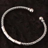 Foxanry Minimalist Thai Silver Bracelet for Women Couples