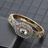 Bohemia Gray Crystal Vintage Bangle for Women Ethnic Wedding Jewelry