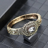 Bohemia Gray Crystal Vintage Bangle for Women Ethnic Wedding Jewelry