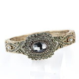 Bohemia Gray Crystal Vintage Bangle for Women Ethnic Wedding Jewelry