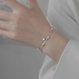 Charming Double Layer Chain Star Silver Bracelet