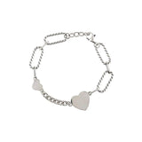 Foxanry Silver Heart Chain Bracelet for Women