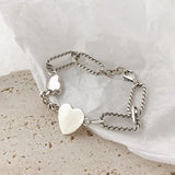 Foxanry Silver Heart Chain Bracelet for Women