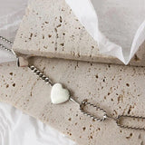 Foxanry Silver Heart Chain Bracelet for Women
