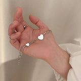 Foxanry Silver Heart Chain Bracelet for Women