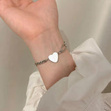 Foxanry Silver Heart Chain Bracelet for Women