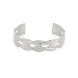 Skyrim Wide Twist Weave Cuff Bracelet Stainless Steel Silver Bangle