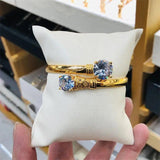 Multicolor Zircon Copper Bracelets for Women Plated Ethnic Charm Round Cuff