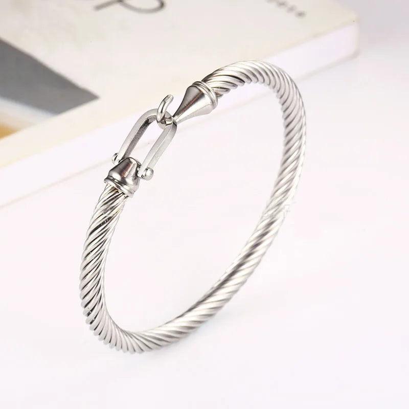 Adjustable Stainless Steel Hook Couple Bracelet