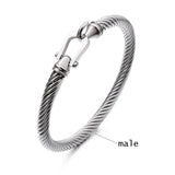 Adjustable Stainless Steel Hook Couple Bracelet