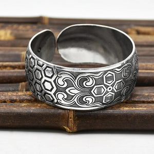 Vintage Tibetan Silver Carving Boho Ethnic Cuff Bracelet