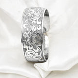 Vintage Tibetan Silver Carving Boho Ethnic Cuff Bracelet