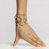 Vintage Silver Butterfly Bangle Wide Bracelet Punk Hollow Cuff