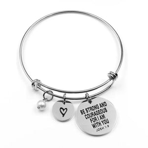 Bible Verse Bracelet Bangle Stainless Steel Engraved Charm Faith Christian Gift