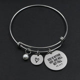 Bible Verse Bracelet Bangle Stainless Steel Engraved Charm Faith Christian Gift