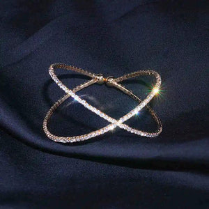 Geometric Crystal Charm Bangle for Women