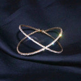 Geometric Crystal Charm Bangle for Women