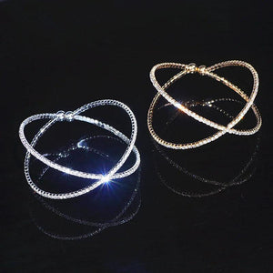 Geometric Crystal Charm Bangle for Women