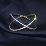 Geometric Crystal Charm Bangle for Women