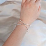 Geometric Crystal Charm Bangle for Women