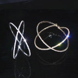 Geometric Crystal Charm Bangle for Women