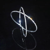 Geometric Crystal Charm Bangle for Women