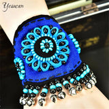 Ethnic Fabric Charm Bracelet For Friendship Bead Bangles Lady Man