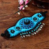 Ethnic Fabric Charm Bracelet For Friendship Bead Bangles Lady Man