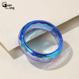 Colorful Geometric Cuff Bangle Bracelets for Women Acrylic Bangles Charms