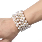 Adjustable Women Wide Beads Chain Bracelets Crystal Bangles