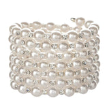 Adjustable Women Wide Beads Chain Bracelets Crystal Bangles